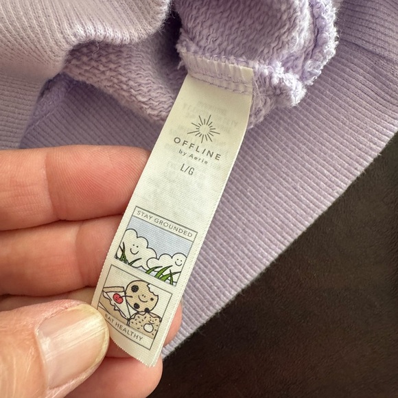 Aerie Crop Sweatshirt Lilac Size L - Picture 8 of 15
